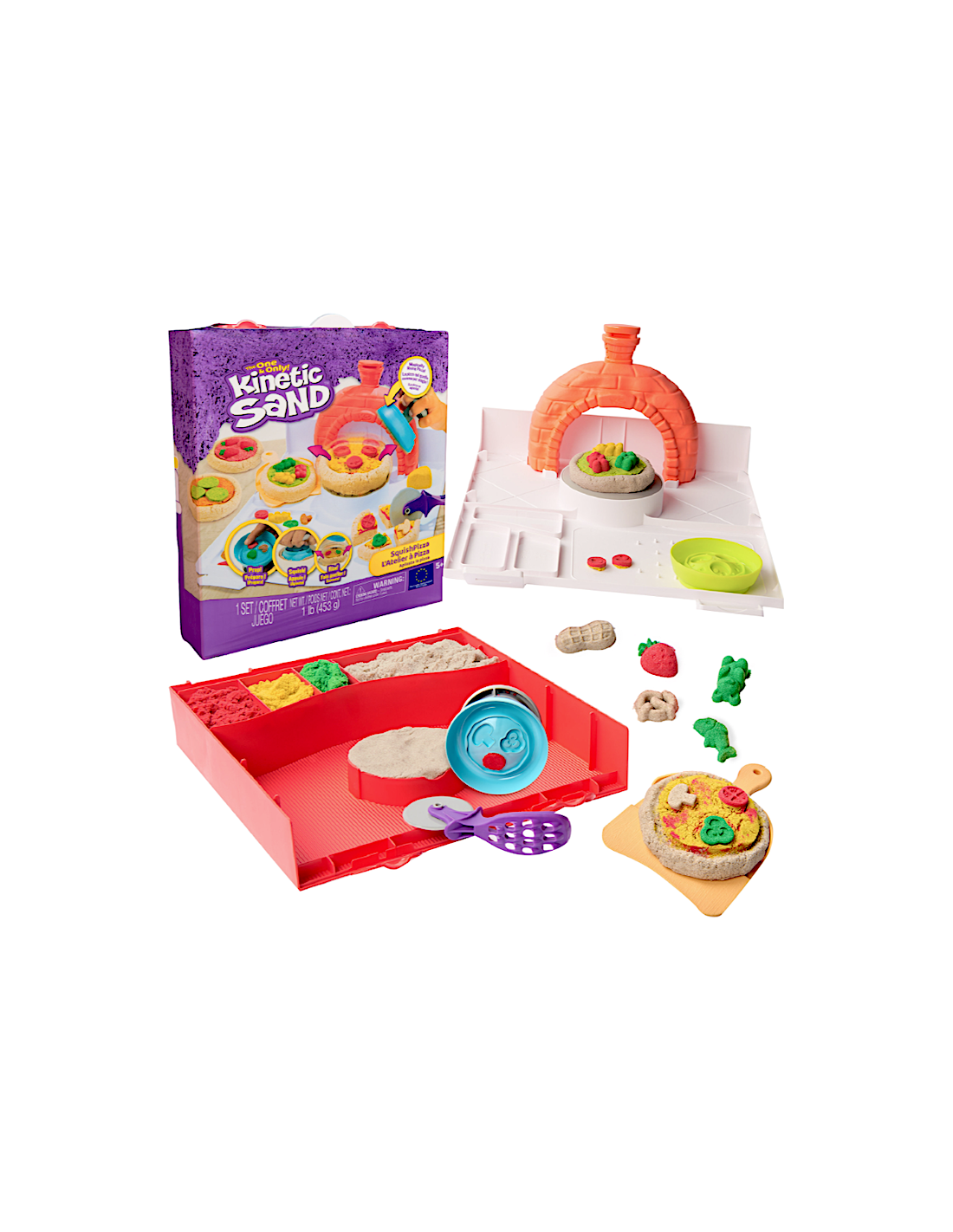 Kinetic Sand Squish Pizza Set 452 g – Kit Divertente Spin Master