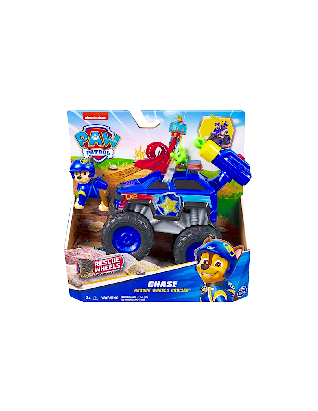 Paw Patrol Rescue Wheels Monster Truck “Chase” con 2 Proiettili e Figure – Spin Master
