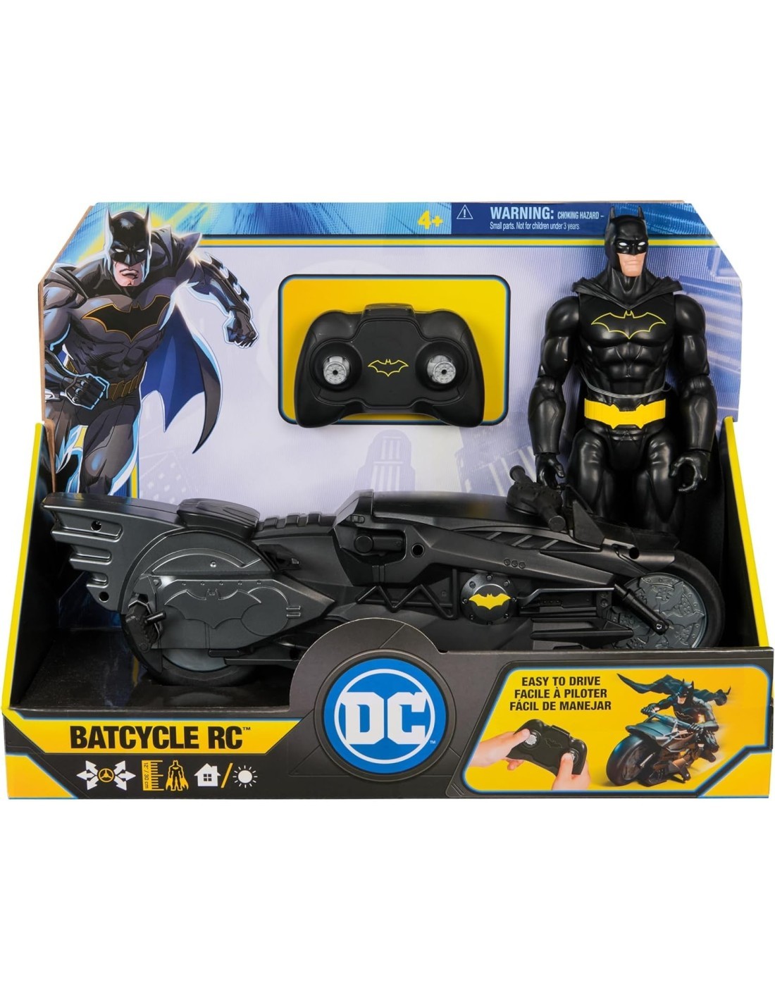Batman RC Batcycle + Figura 30 cm – Veicolo Radiocomandato per Bambini 4+