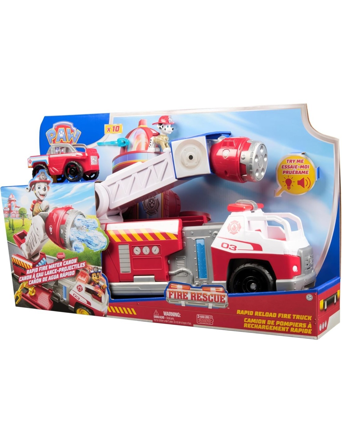 PAW Patrol Camion dei Pompieri Caricamento Rapido con Marshall, Suoni, Luci e Mini Veicolo