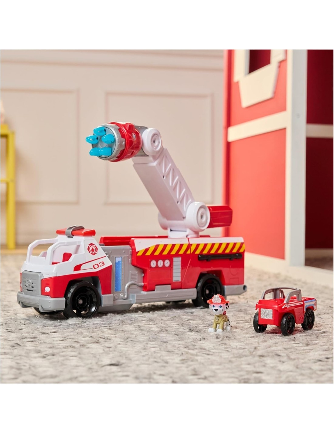 PAW Patrol Camion dei Pompieri Caricamento Rapido con Marshall, Suoni, Luci e Mini Veicolo