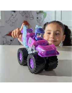 PAW Patrol Rescue Wheels Monster Truck di Roxi con Ariete Trasformabile e Personaggio