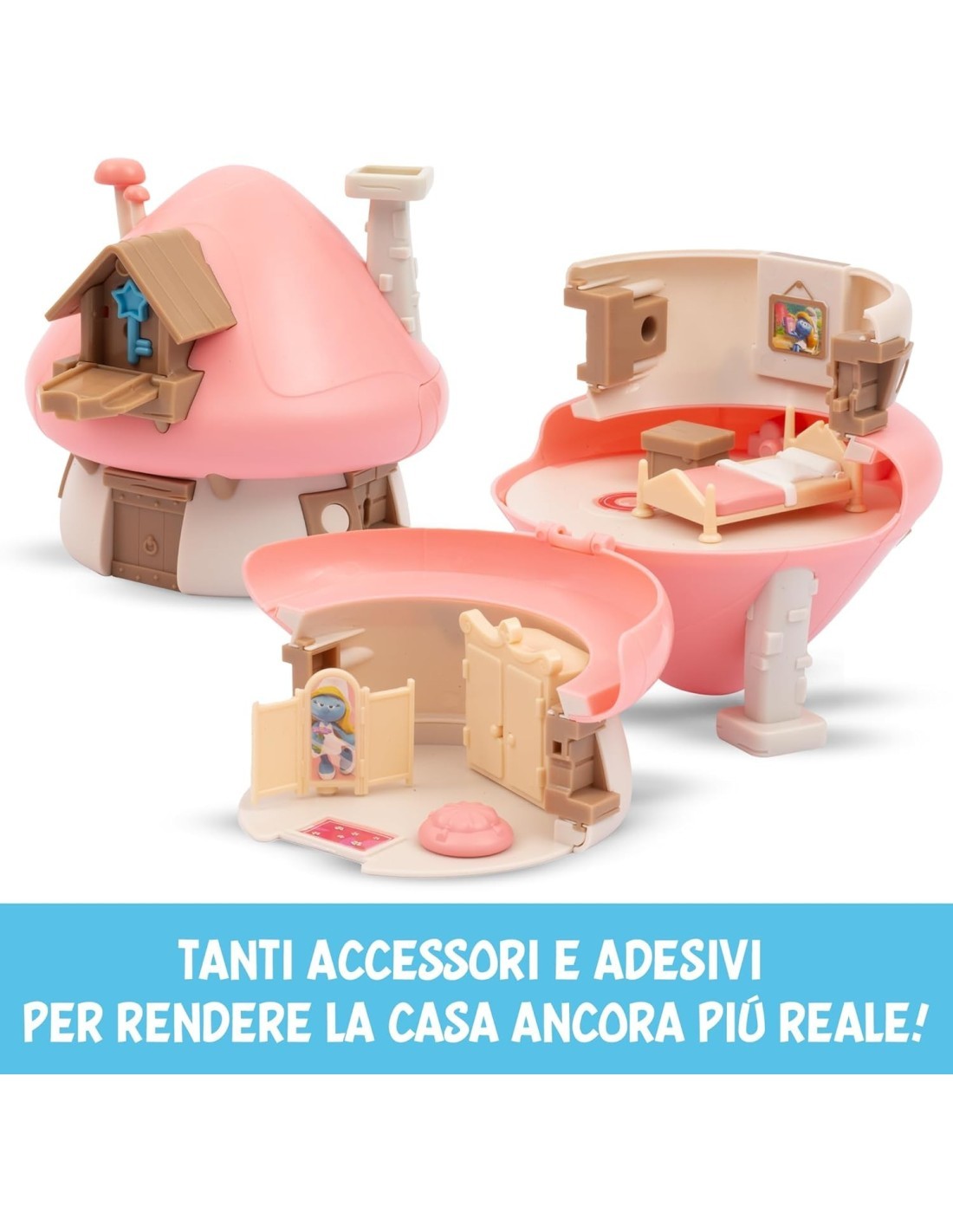 Mini Playset Casetta di Puffetta con Personaggio Esclusivo da 5,5 cm e Accessori