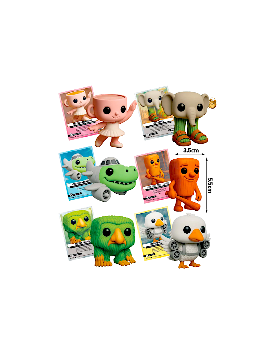 Skifidol Portachiavi 3D Italian Brainrot con Carta Promo – Edizione Limitata (Busina singola)