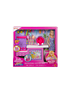 BARBIE CHIOSCO ZUCCHERO FILATO GIOCATTOLO CON 20 ACCESSORI MATTEL JFV67