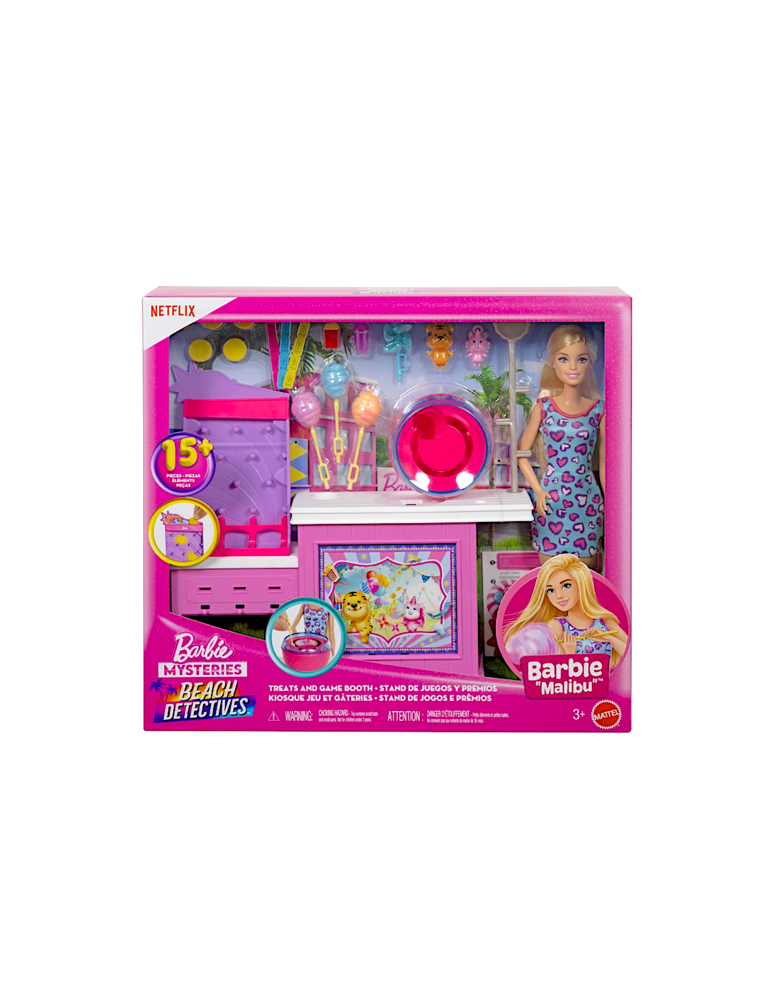 BARBIE CHIOSCO ZUCCHERO FILATO GIOCATTOLO CON 20 ACCESSORI MATTEL JFV67