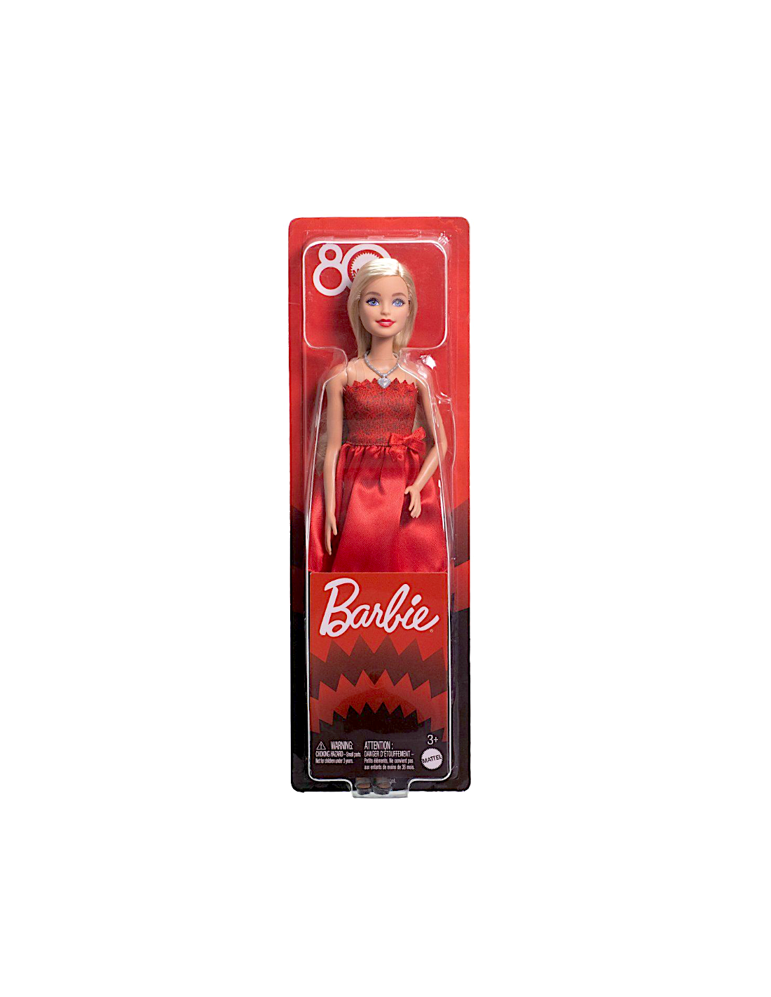 BARBIE  80° ANNIVERSARIO BAMBOLA BASE ABITO ROSSO MATTEL JGD25
