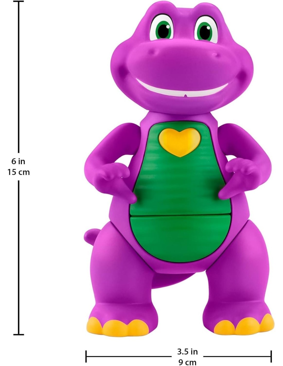 BARNEY, MANI A CUORE, LUCI E SUONI, 14CM, IL MONDO DI BARNEY, GIOCATTOLO EDUCATIVO, BAMBINI 1+ ANNO, MATTEL JFF05