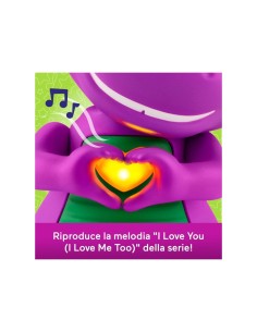 BARNEY, MANI A CUORE, LUCI E SUONI, 14CM, IL MONDO DI BARNEY, GIOCATTOLO EDUCATIVO, BAMBINI 1+ ANNO, MATTEL JFF05