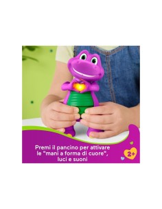 BARNEY, MANI A CUORE, LUCI E SUONI, 14CM, IL MONDO DI BARNEY, GIOCATTOLO EDUCATIVO, BAMBINI 1+ ANNO, MATTEL JFF05