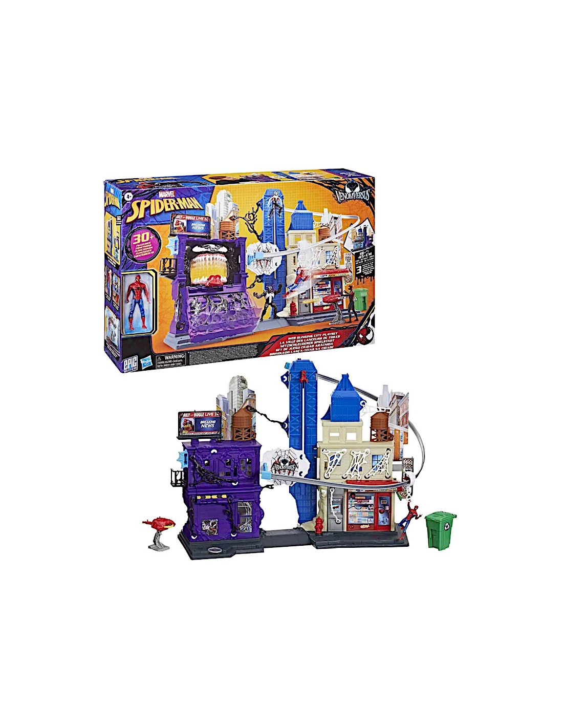 SPIDERMAN  PLAYSET WEB SLINGING CITY HASBRO G0737, GIOCATTOLO BAMBINI