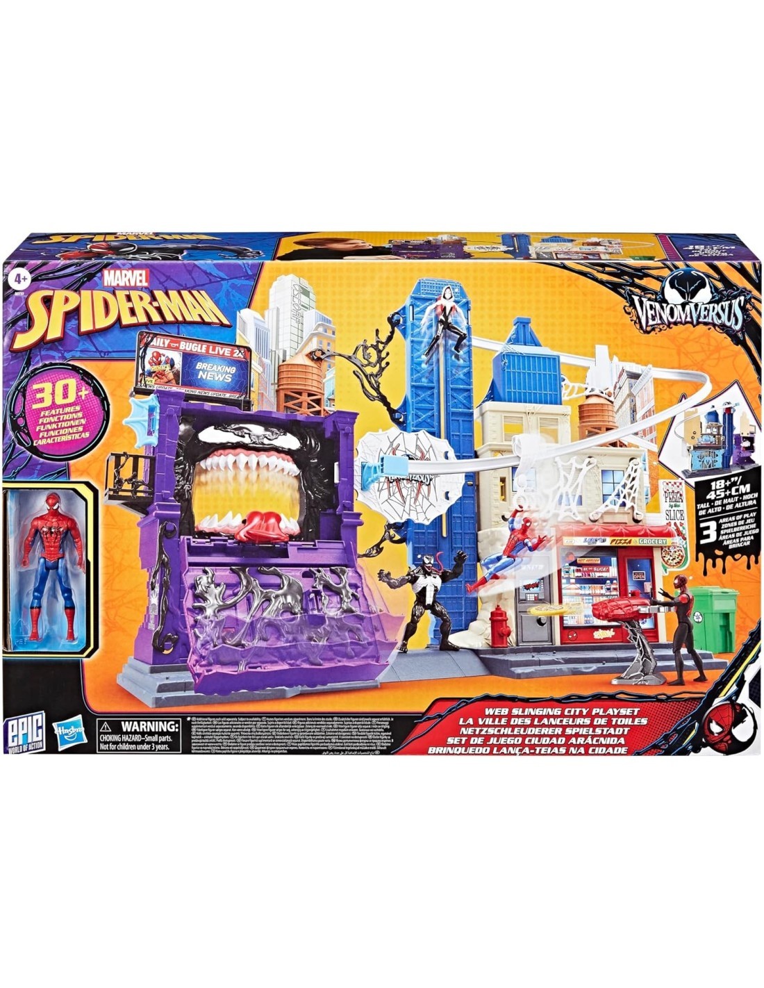 SPIDERMAN  PLAYSET WEB SLINGING CITY HASBRO G0737, GIOCATTOLO BAMBINI