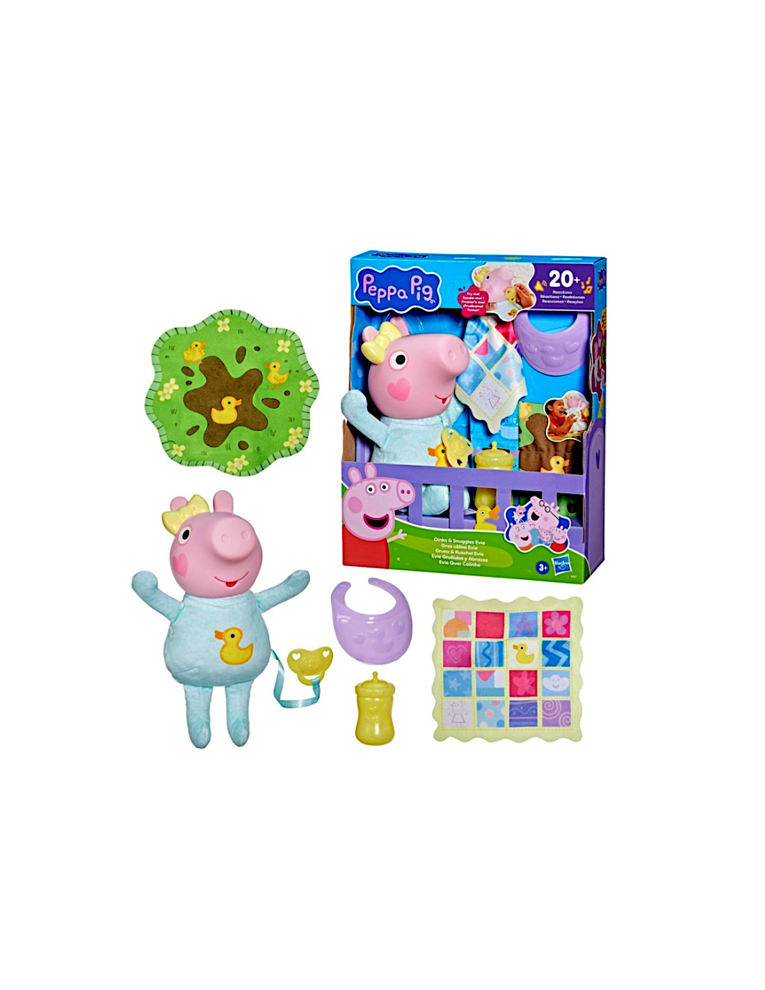 PEPPA PIG BABY EVIE ELETTRONICA, BAMBOLA INTERATTIVA, COCCOLE E GRUGNITI, HASBRO G1637