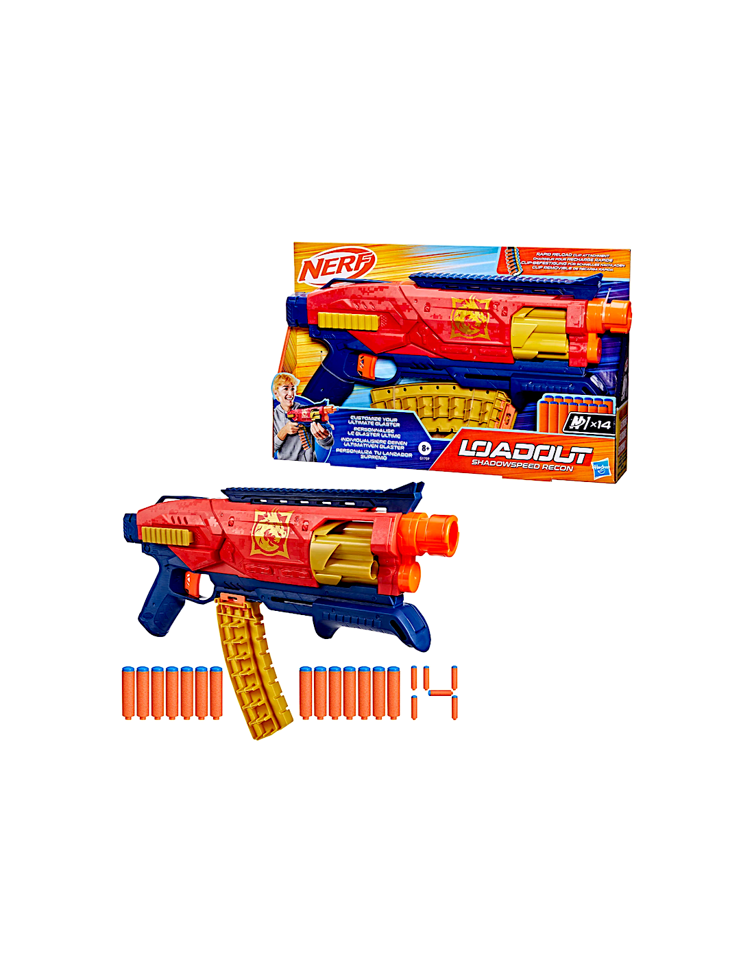 NERF LOADOUT SHADOWSPEED RECON HASBRO G1759 14 DARDI