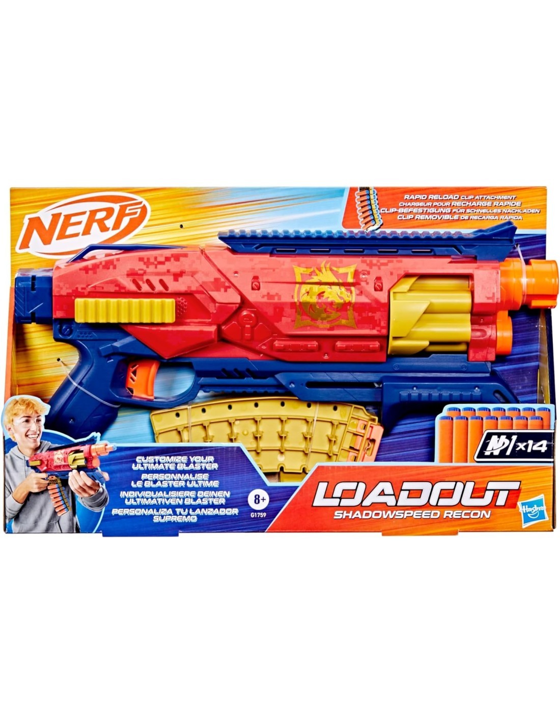 NERF LOADOUT SHADOWSPEED RECON HASBRO G1759 14 DARDI