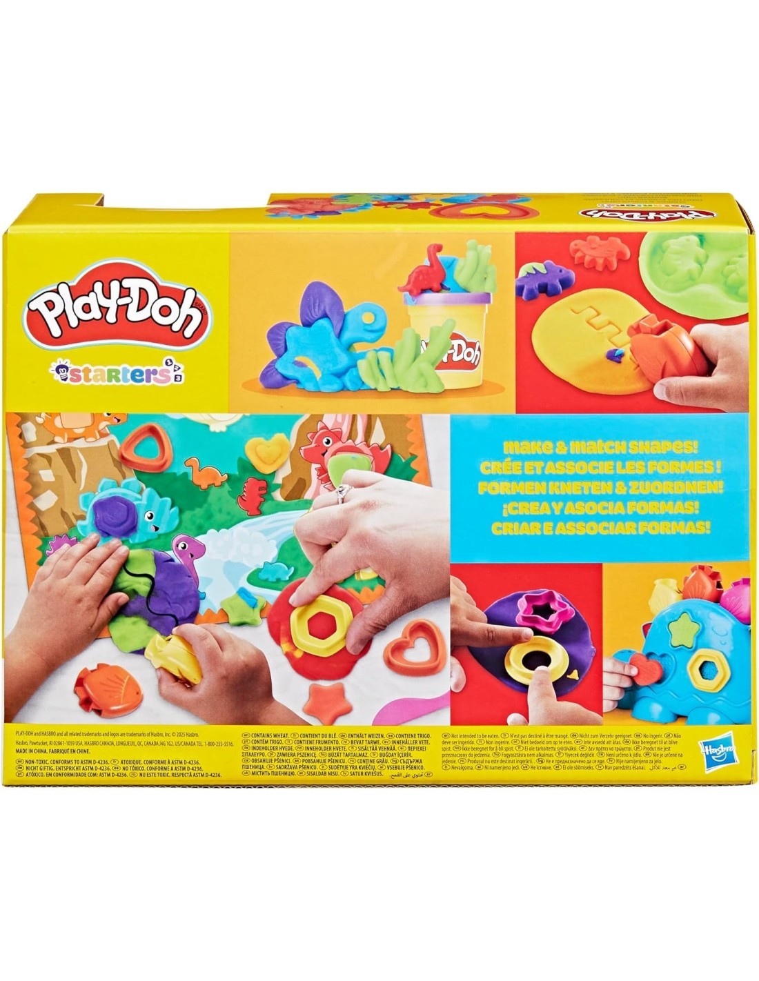 PLAY DOH DINOSAURO FORME E COLORI 6 VASETTI GIOCATTOLO HASBRO G0491