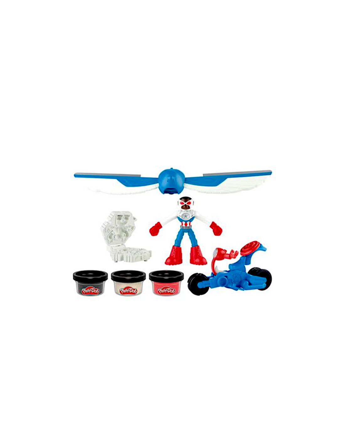 PLAY DOH CAPITAN AMERICA MOTO SLICER 3 VASETTI PASTA MODELLABILE HASBRO G0555