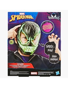 SPIDERMAN VENOM MASCHERA ELETTRONICA HASBRO G1828 SI ILLUMINA AL BUIO, GIOCATTOLO SUPEREROI BAMBINI