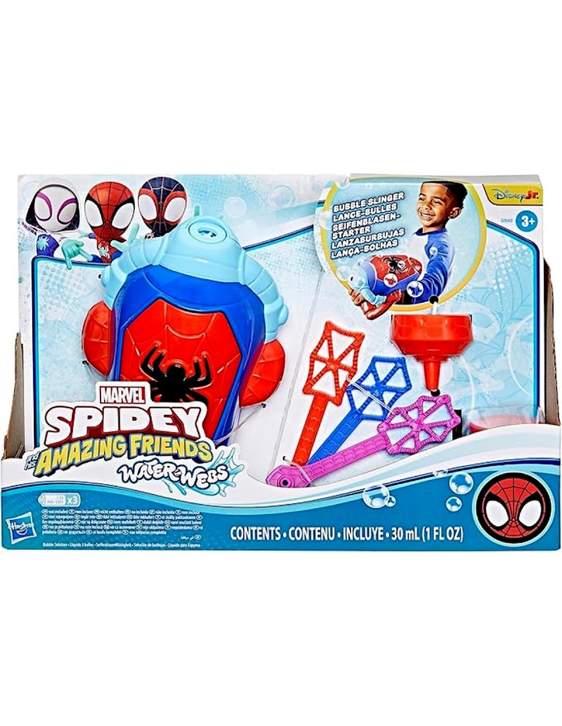 SPIDEY BUBBLE SLINGER GIOCO DI RUOLO, SUPEREROI, HASBRO G0660, BAMBINI 3+