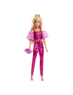 Barbie Fashionista Deluxe Metallic Bionda – Abito Rosa Metallizzato e Accessori 2