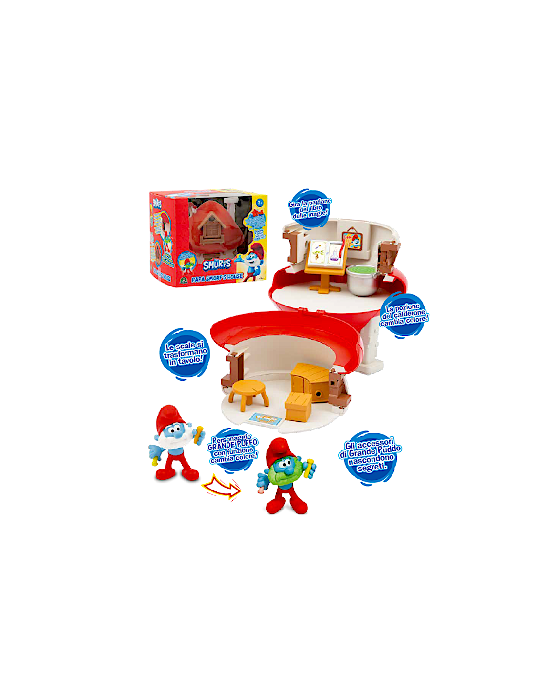 Playset Casa del Grande Puffo con Chiave Magica