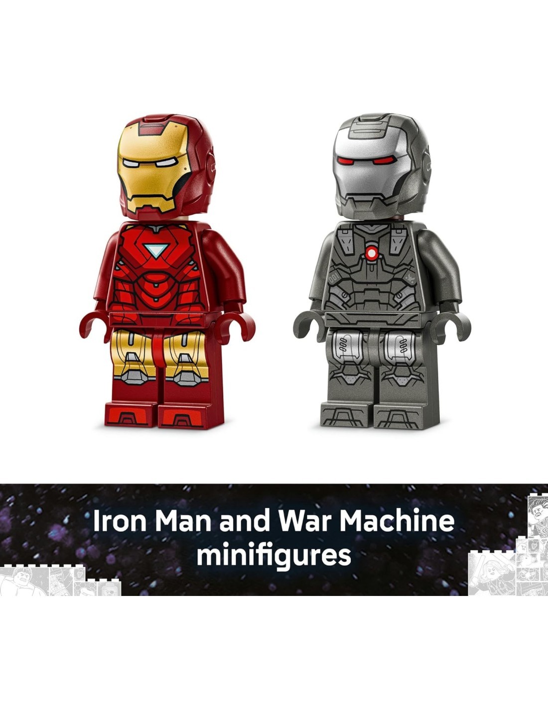 LEGO Marvel 76320 Iron Man e War Machine contro i Droni di Hammer
