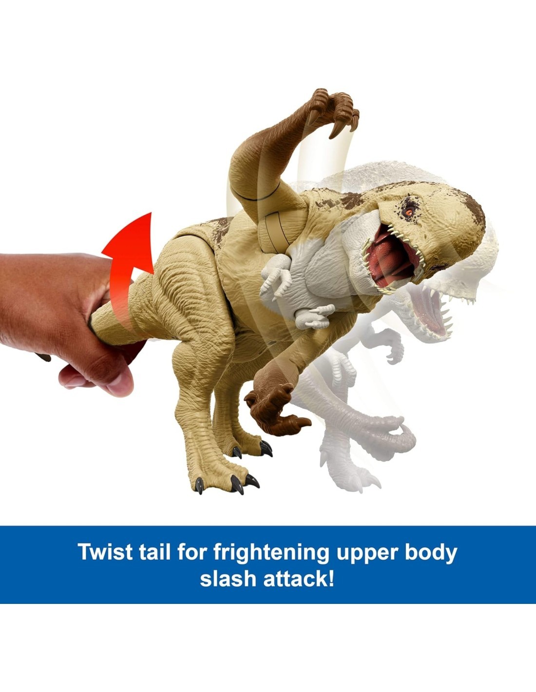 Mattel Jurassic World Rebirth Distortus Rex Giocattolo Dinosauro Interattivo