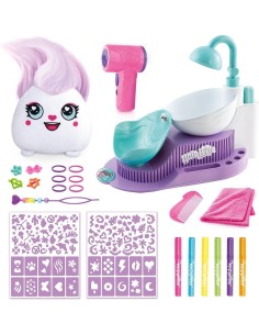 Rocco Giocattoli Airbrush Plush Ciuffamici – Playset Parrucchiere Creativo
