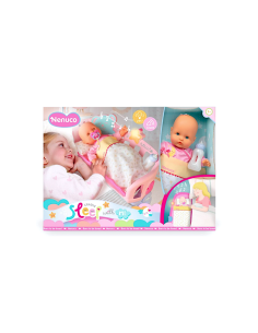 NENUCO, BAMBOLA DORMI CON ME, 35CM, CORPO MORBIDO, LETTINO A SPONDA, NINNA NANNA, GIOCO BAMBINA