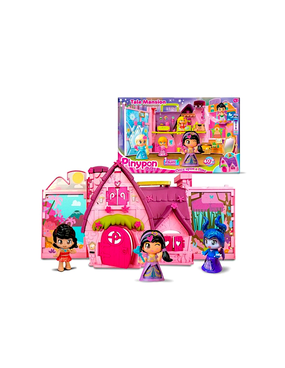 PINYPON TALE MENSION, PRINCIPESSA JASMINE, CASTELLO, STANZA ROTANTE, TAPPOETO VOLANTE, FORESTA INCANTATA