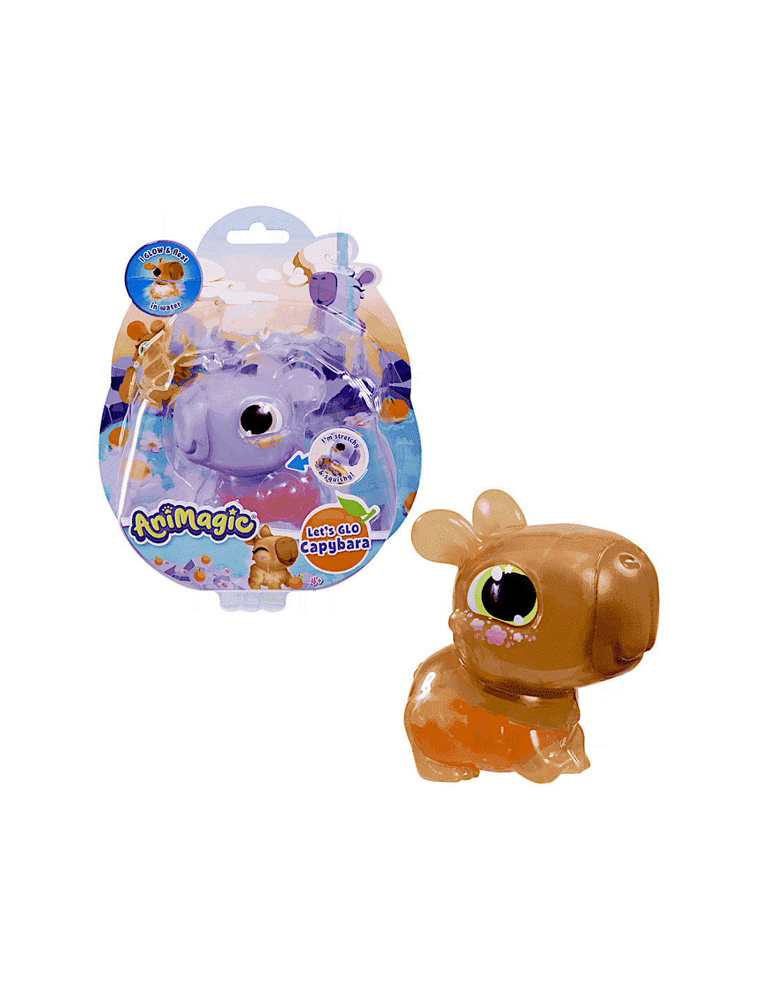 ANIMAGIC LET'S GO CAPYBARA, GIOCATTOLO INTERATTIVO, ANIMALE ELETTRONICO LUMINOSO, GIOCATTOLO DA BAGNO PER BAMBINI DAI 4 ANNI