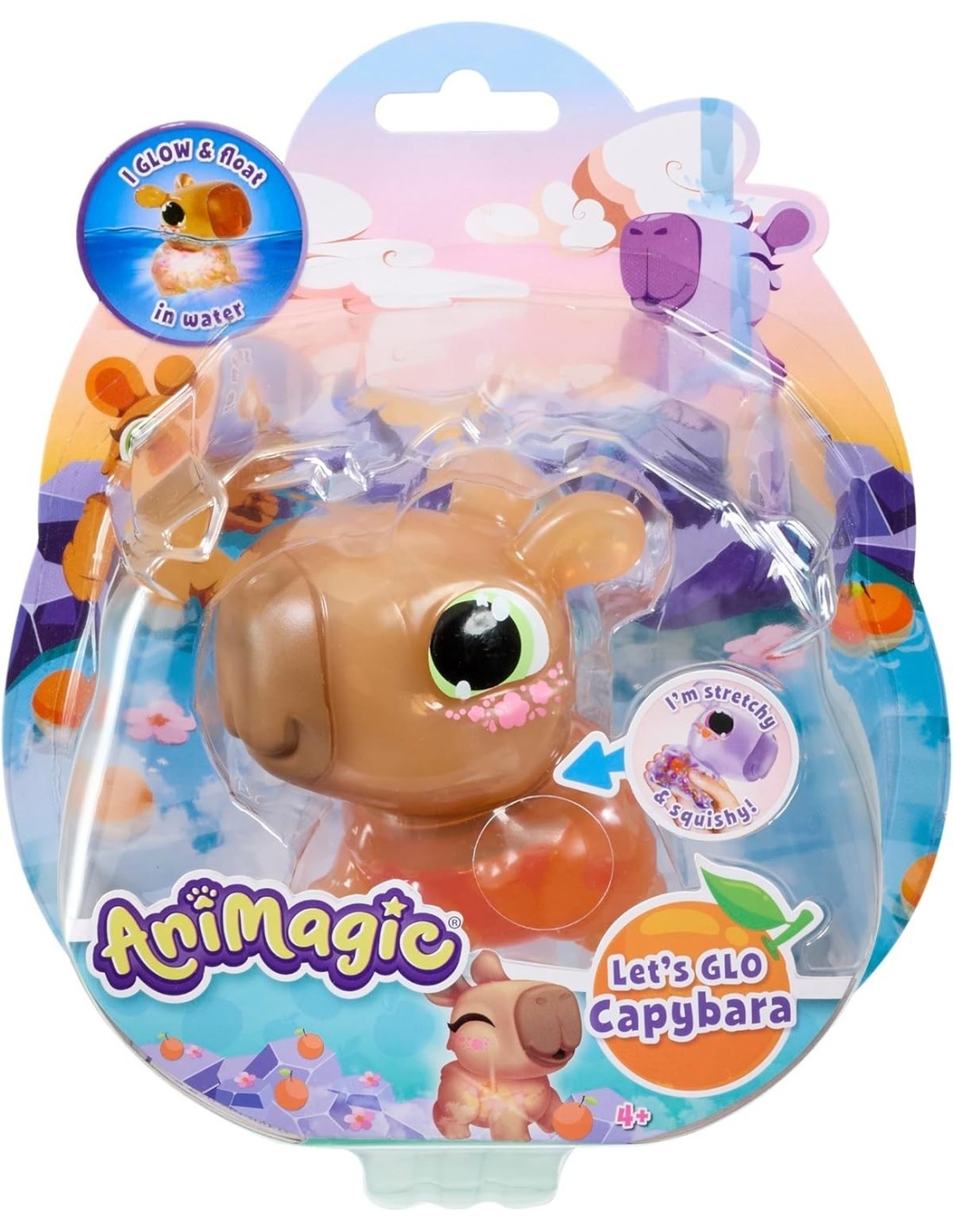 ANIMAGIC LET'S GO CAPYBARA, GIOCATTOLO INTERATTIVO, ANIMALE ELETTRONICO LUMINOSO, GIOCATTOLO DA BAGNO PER BAMBINI DAI 4 ANNI