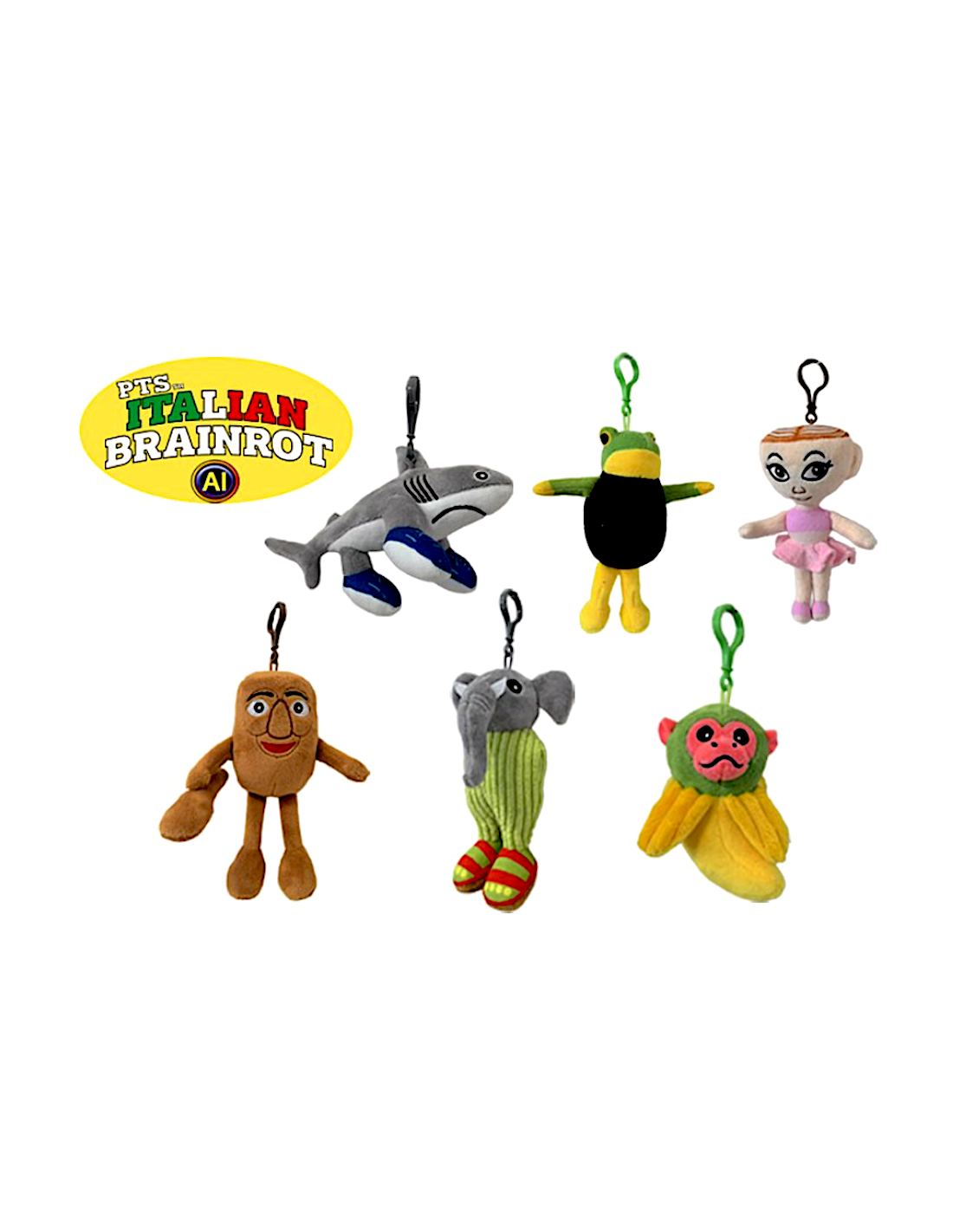 ITALIAN BRAINROT PORTACHIAVE PELUCHE 10CM SOGGETTI ASSORTITO