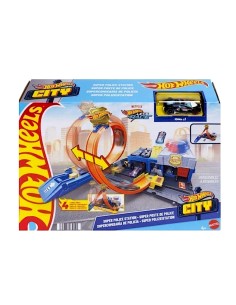 Hot Wheels City Mega Loop Garage - Playset Multilivello con Auto e Elicottero