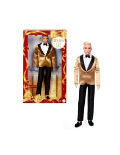 BARBIE KEN MAGIA DELLE FESTE 2025, BAMBOLA DA COLLEZIONE, TUTA ELEGANTE, GIACCA DORATA, EDIZIONE SPECIALE