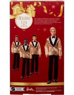 BARBIE KEN MAGIA DELLE FESTE 2025, BAMBOLA DA COLLEZIONE, TUTA ELEGANTE, GIACCA DORATA, EDIZIONE SPECIALE