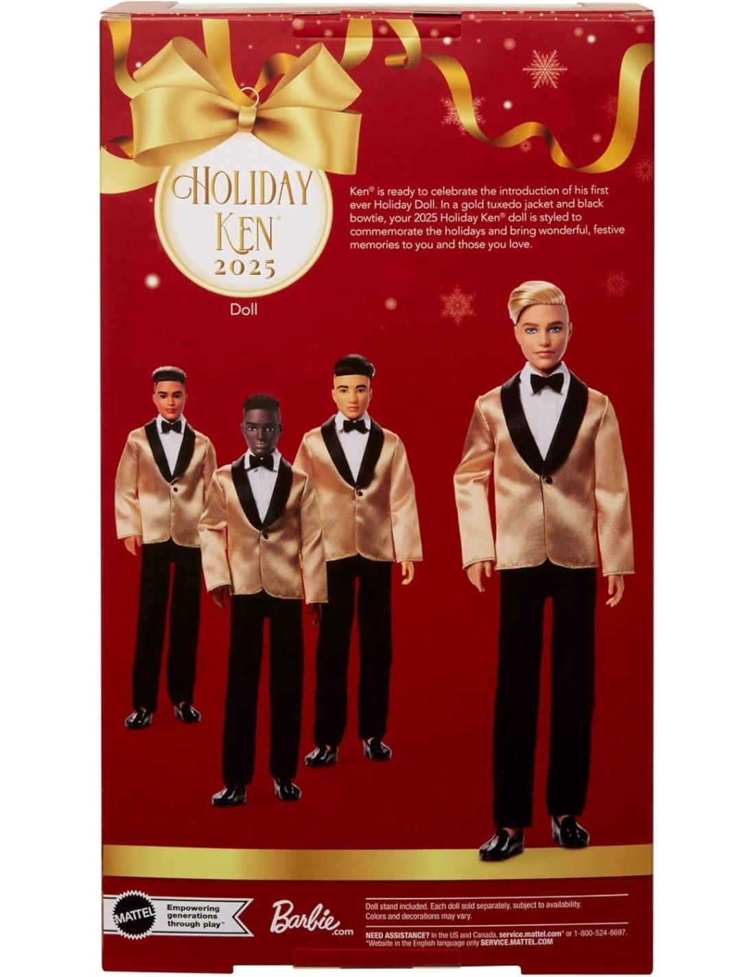 BARBIE KEN MAGIA DELLE FESTE 2025, BAMBOLA DA COLLEZIONE, TUTA ELEGANTE, GIACCA DORATA, EDIZIONE SPECIALE