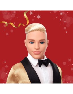 BARBIE KEN MAGIA DELLE FESTE 2025, BAMBOLA DA COLLEZIONE, TUTA ELEGANTE, GIACCA DORATA, EDIZIONE SPECIALE