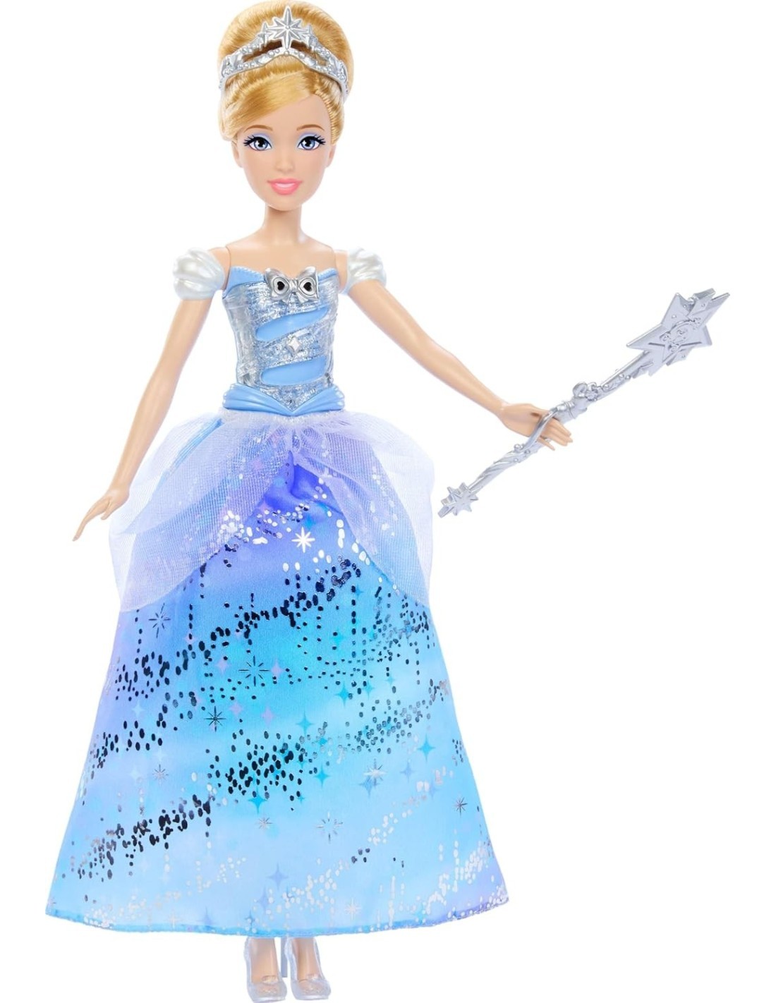 MATTEL PRINCESS CENERENTOLA BALLO INCANTATO, ABITO CON LUCI, BACCHETTA MAGICA CON SUONI