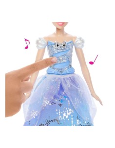MATTEL PRINCESS CENERENTOLA BALLO INCANTATO, ABITO CON LUCI, BACCHETTA MAGICA CON SUONI