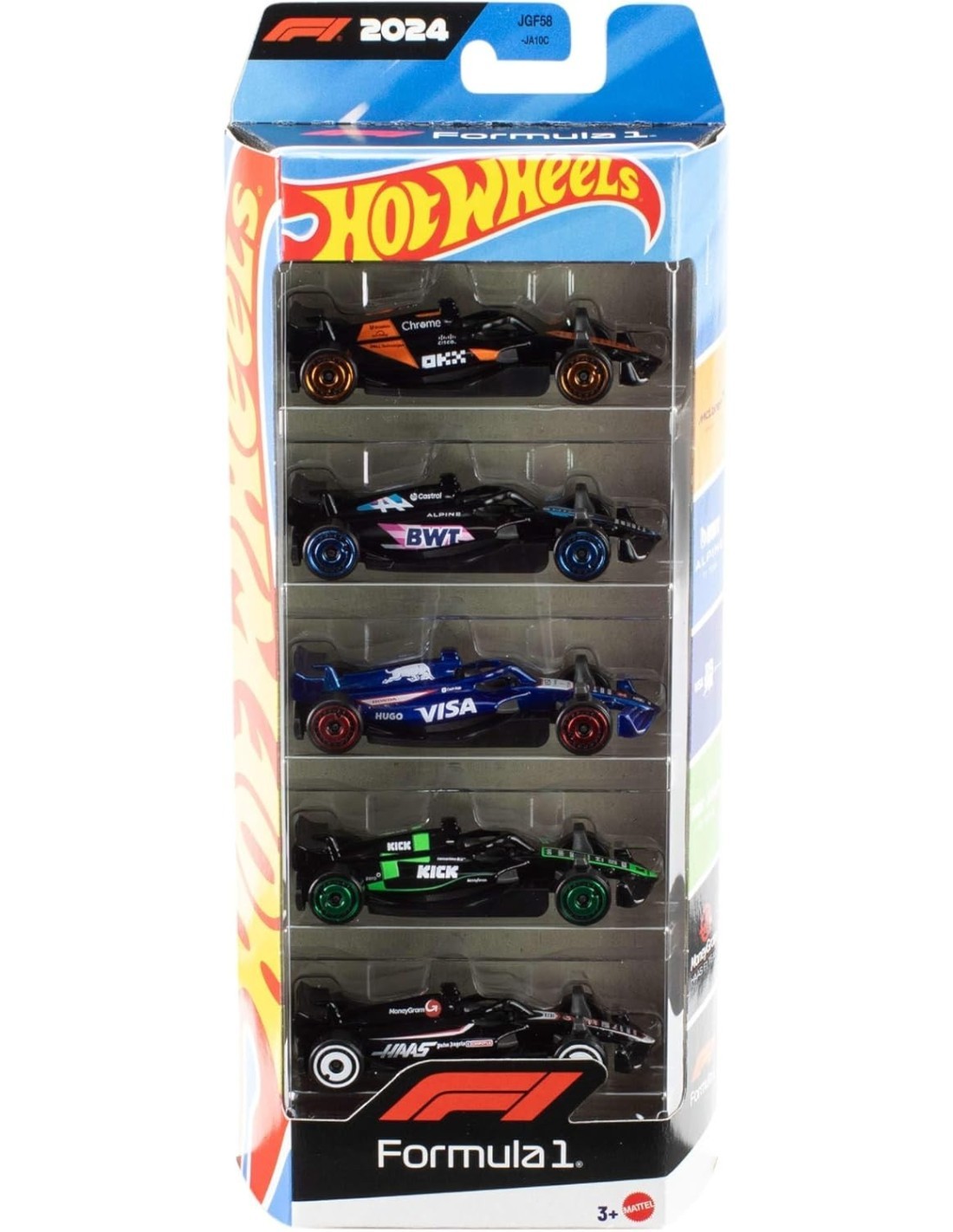 HOTWHEELS CONFEZIONE DA 5 HOT WHEELS F1, VEICOLI DIE-CAST 1:64, TEAM FORMULA 1 FAMOSI