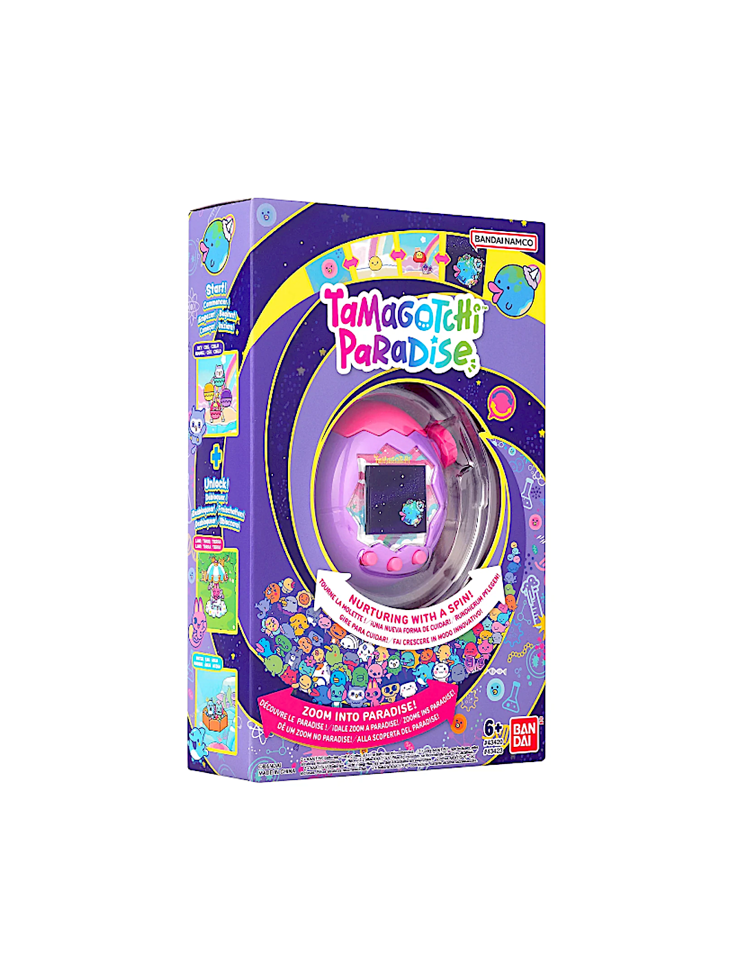 TAMAGOTCHI  PARADISE VIOLA, ANIMALE VIRTUALE, GIOCATTOLO INTERATTIVO, MODELLO VIOLA E ROSA