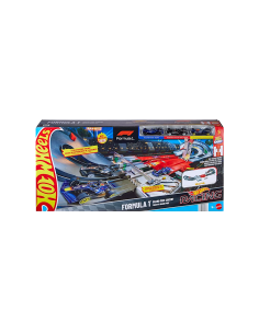 HOT WHEELS RACING, CIRCUITO GRAND PRIX JDY16, PISTA 2 MODALITÀ, BOOSTER MOTORIZZATO, 3 VEICOLI F1