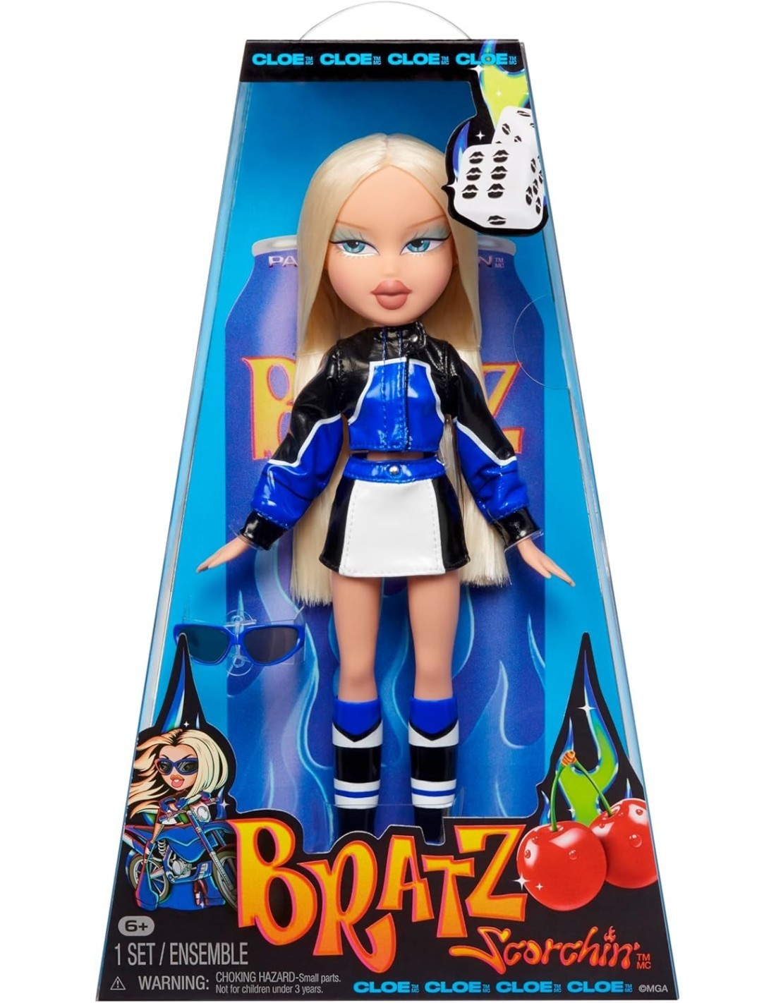 BRATZ, SCORCHIN' CLOE, BAMBOLA FASHION, MOTO STYLE, ACCESSORI INCLUSI, GIOCATTOLO PER BAMBINE, DOLL CON ABITI TRENDY