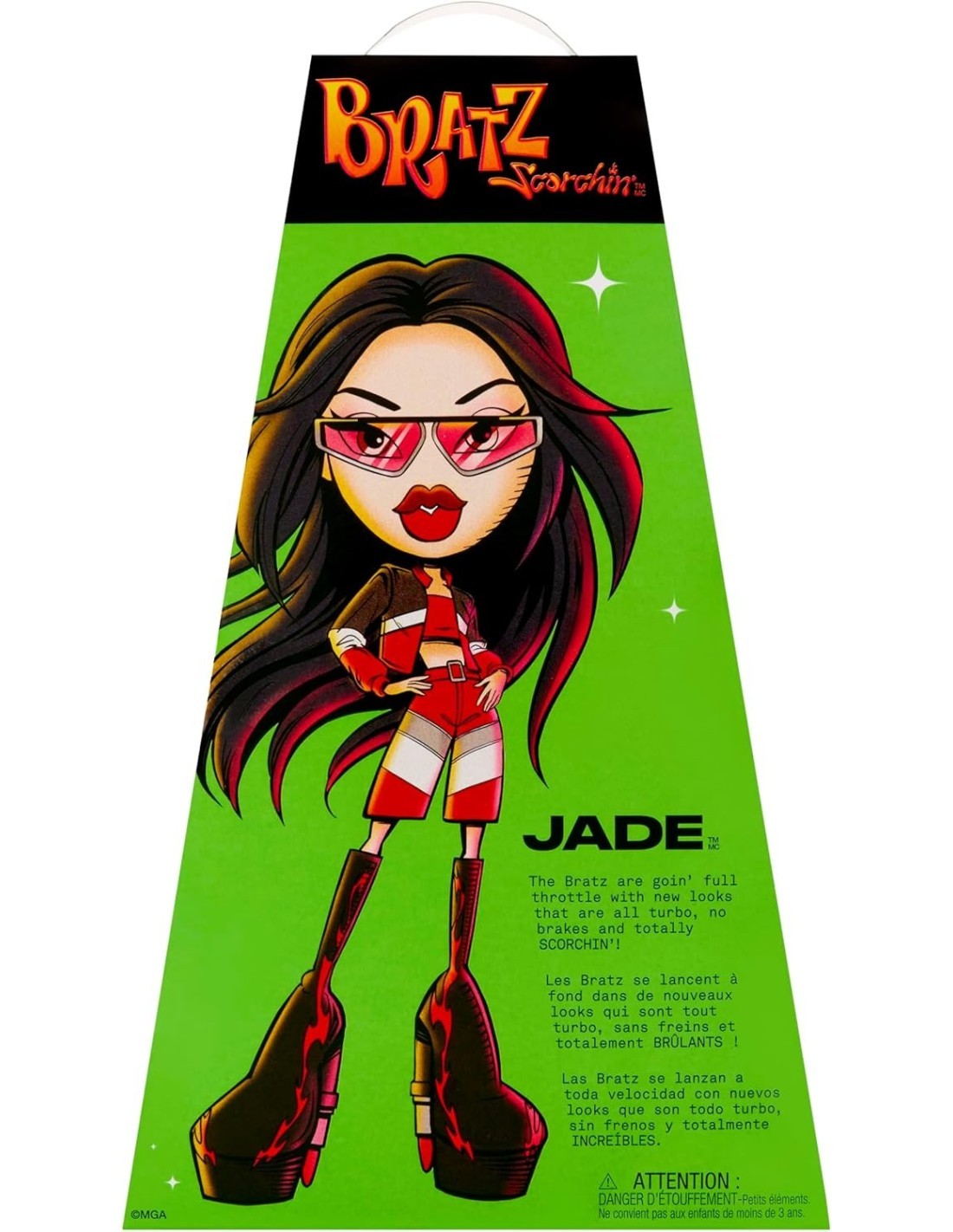 BRATZ, SCORCHIN' JADE, BAMBOLA FASHION, MOTO STYLE, ACCESSORI INCLUSI, COLLEZIONE BRATZ, DOLL CON ABITI TRENDY