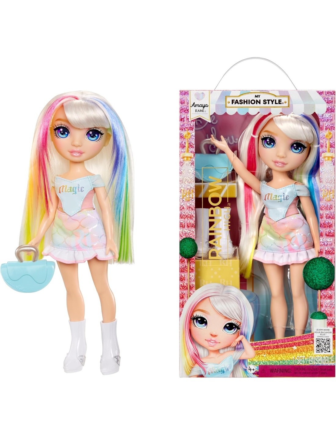 RAINBOW HIGH  AMAYA RAINE MY FASHION STYLE, BAMBOLA ALLA MODA, ACCESSORI INCLUSI