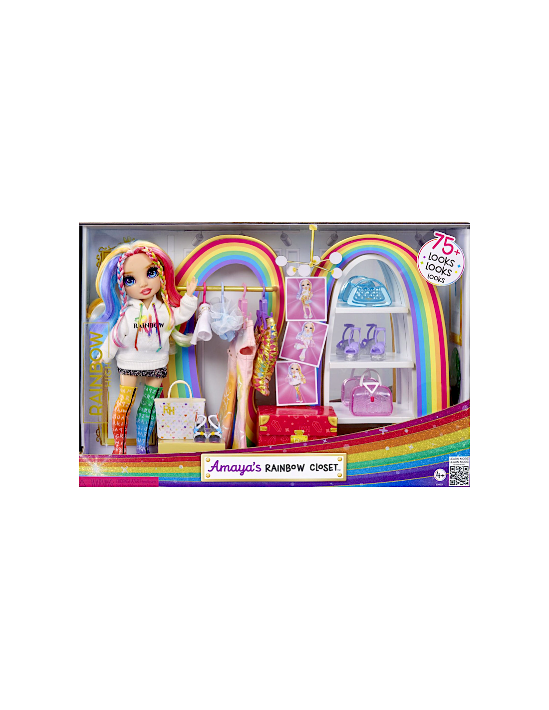 RAINBOW HIGH AMAYA ARMADIO ARCOBALENO, SET MODA, ACCESSORI INCLUSI