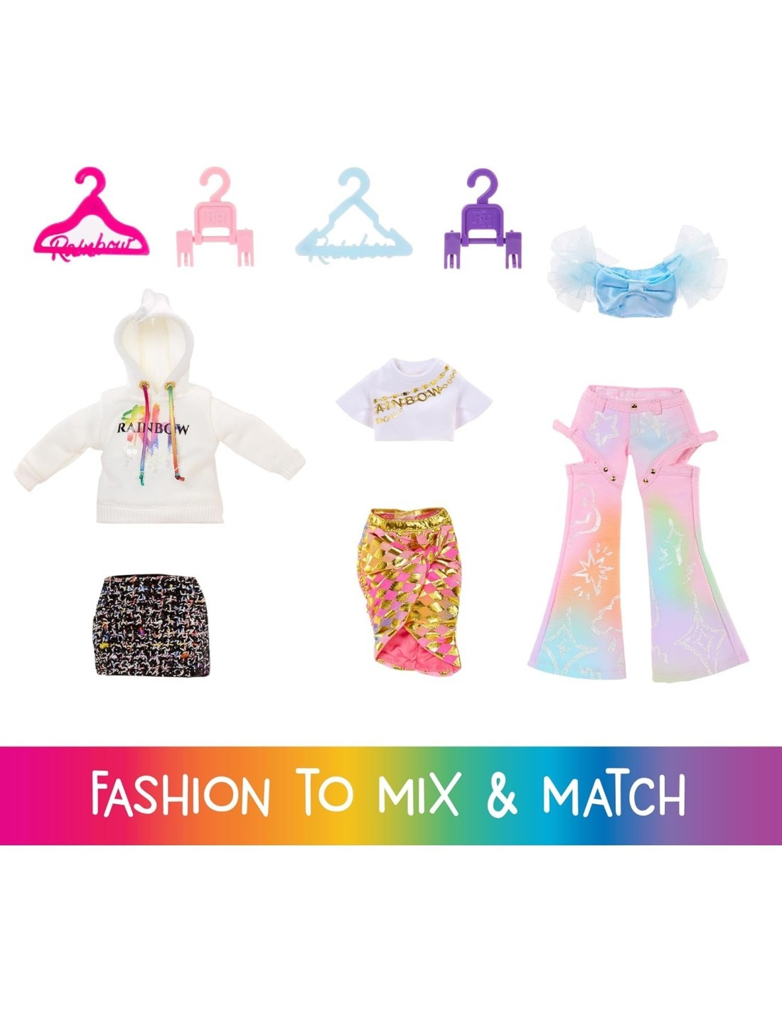 RAINBOW HIGH AMAYA ARMADIO ARCOBALENO, SET MODA, ACCESSORI INCLUSI