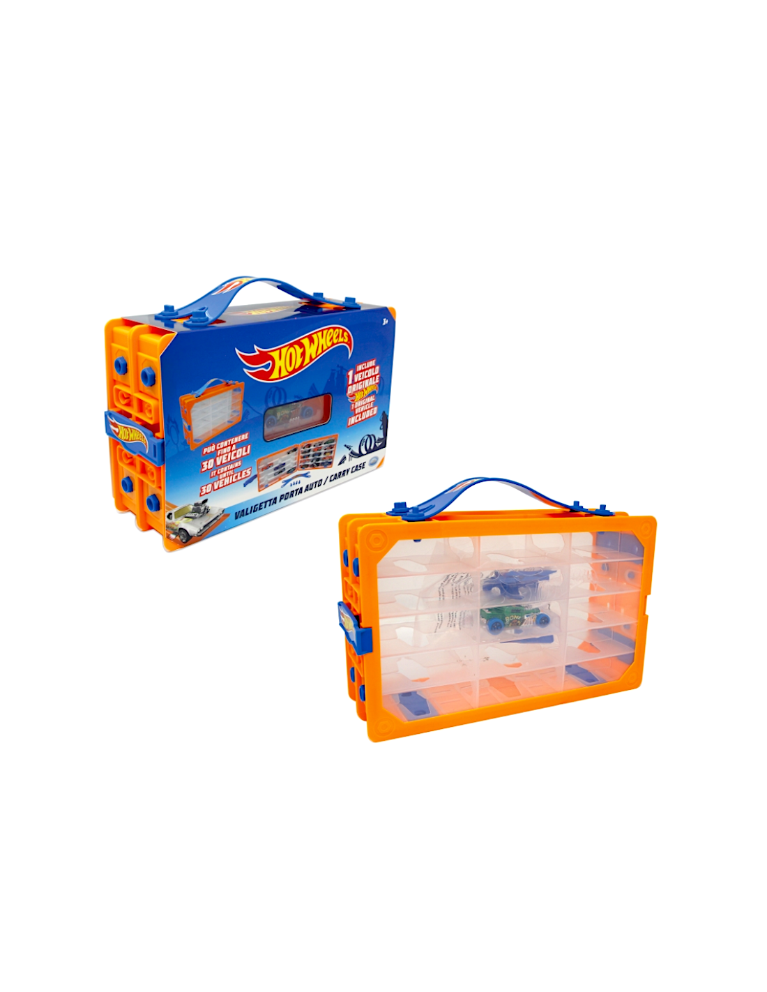 VALIGETTA HOTWHEELS PORTA AUTO CON 1 VEICOLO INCLUSO, CAPACITA' 30 AUTO