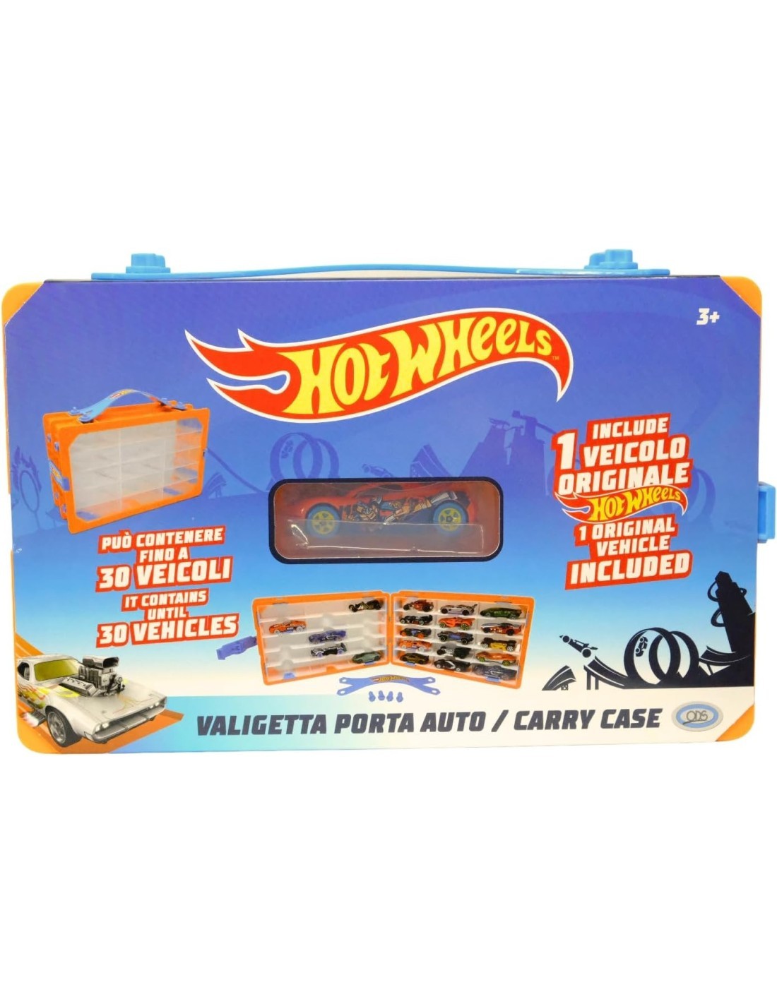 VALIGETTA HOTWHEELS PORTA AUTO CON 1 VEICOLO INCLUSO, CAPACITA' 30 AUTO